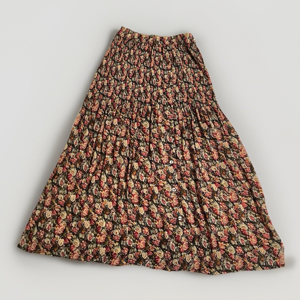Vintage Campagnie Internationale Express Button‎ Up Floral Skirt, Size Small